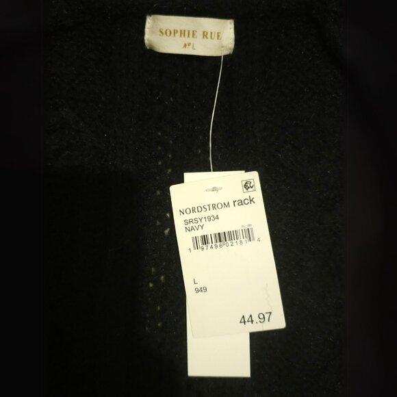 Sophie Rue Notch Cable Knit Pullover Sweater Size Large - Picture 7 of 9